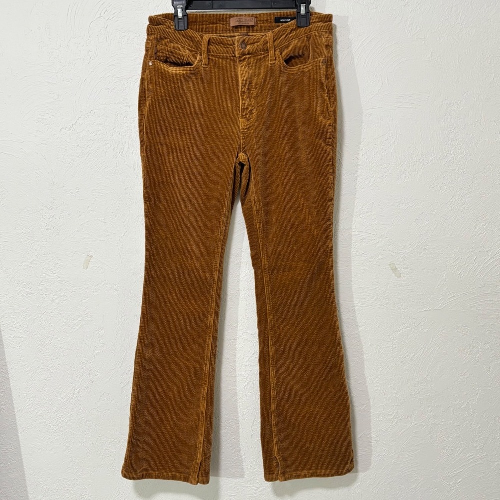 Judy Blue Corduroy Pants Size 13/31 Earthy Stretch Slit Hem Cowgirl Earthy